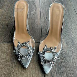 Amina muaddi inspired begum style clear heel